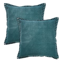 Vital Cotton Pillow Set of 2 in Green, 20" x 20"