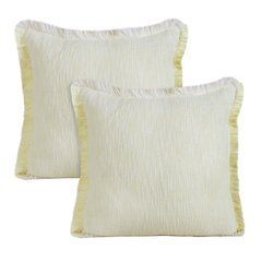 Aspen Cotton Pillow Set of 2 in Yellow/White, 20" x 20"