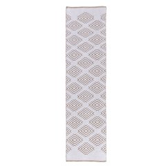 Pomona Cotton Blend Indoor Area Rug in Tan/White 2' x 8'