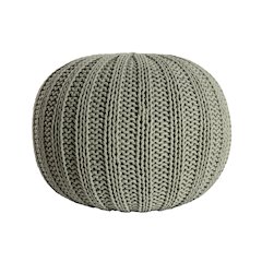 Celtic Cotton Indoor Pouf in Green, 20" x 20" x 16"