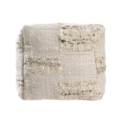 Geoblend Pouf Jute Blend Indoor Pouf in Ivory/Brown, 18" x 18" x 18"