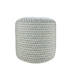 Atlantis Performance Outdoor Pouf in Blue/Green, 20" x 20" x 20"