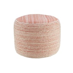 Havana Performance Indoor Pouf in Pink/White, 18" x 18" x 14"