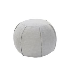 Zion Cotton Indoor Pouf in Blue/Tan, 18" x 18" x 14"