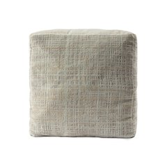 Milano Performance Blend Indoor Pouf in Beige/Cream, 18" x 18" x 18"