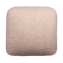 Boucle Performance Indoor Pouf in Taupe,  18" x 18" x 18"