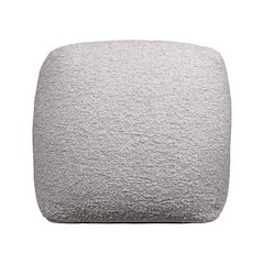 Boucle Performance Indoor Pouf in Gray,  18" x 18" x 18"