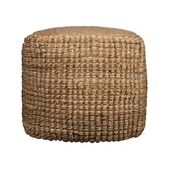 Jute Poufs Jute Blend Indoor Pouf in Brown/Brown,  18" x 18" x 18"