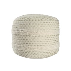 Dash Pouf Cotton Blend Pouf Indoor in White/Green 18" x 18" x 14"