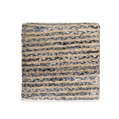 Serena Pouf in Blue/Beige 18" x 18" x 18"