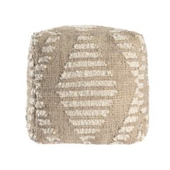 Geoblend Pouf Pouf in Brown/Ivory 18" x 18" x 18"