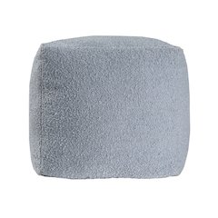 Boucle Pouf  Finish in Blue 18" x 18" x 18"