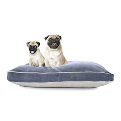 Solid Stonewash Pillow Dog Bed with Removable Cover