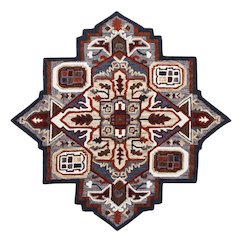 Southwestern Fall Cabin Medallion Shape Rug