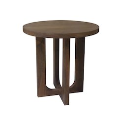 Brown Modern Contemporary Mango Wood Indoor Round Side Table