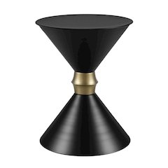 Black Modern Industrial Handmade Iron Metal Drum Side End Table