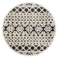 Evette Rios Sinuous Geometric/Striped Hand-Tufted Wool Blend Area Rug, 6' Round