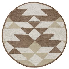 Rustic Southwestern Geometric Round Rug