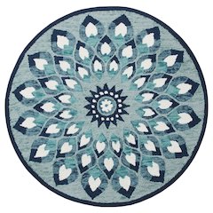 Hand Tufted Feathering Floral Round Rug
