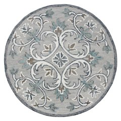 Traditional Floral Filigree Round Rug