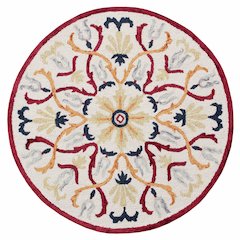 Hand Tufted Electric Floral Medallion Round Rug