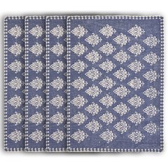 Jubilee Cobalt Blue/Cream Damask Hand-Loomed Placemat, Set of 4