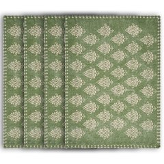 Jubilee Green/Cream Damask Hand-Loomed Placemat, Set of 4