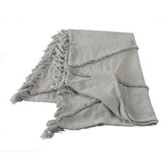 Evette Rios Diamond Tufted All-Natural Cotton Throw Blanket, Gray