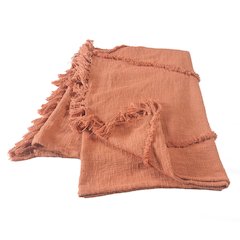 Orange Solid All-Natural Cotton Throw Blanket