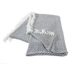 Blue/White Diamond All-Natural Cotton Throw Blanket