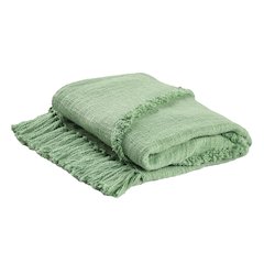 Evette Rios Diamond Tufted All-Natural Cotton Throw Blanket, Green