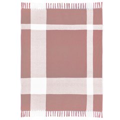 Pink/White Tartan/Plaid Hand-Woven All-Natural Cotton Throw Blanket