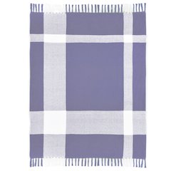 Purple/White Tartan/Plaid Hand-Woven All-Natural Cotton Throw Blanket