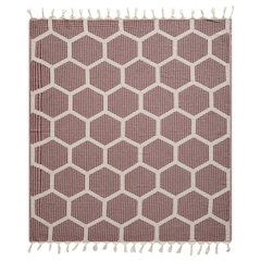 Avery Geometric/Honeycomb All-Natural Turkish Cotton Throw Blanket, Red