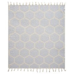 Avery Geometric/Honeycomb All-Natural Turkish Cotton Throw Blanket, Lilac