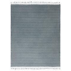 Steel Gray Striped Turkish All-Natural Cotton Throw Blanket
