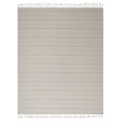 Light Taupe Striped Turkish All-Natural Cotton Throw Blanket