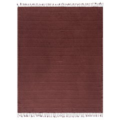 Burgundy Striped Turkish All-Natural Cotton Throw Blanket