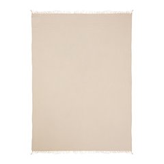 Sandy Farmhouse Solid Turkish Crinkled Cotton Throw Blanket with Fringe