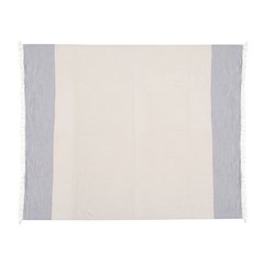 Blue/Ivory Farmhouse Striped Cotton Throw Blanket