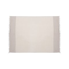Beige/Ivory Farmhouse Striped Cotton Throw Blanket