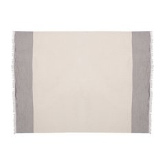 Gray/Ivory Farmhouse Striped Cotton Throw Blanket