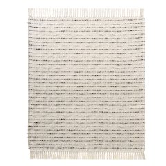 White/ Navy Striped Ombre Nautical Flatweave Throw Blanket