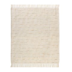 White/ Abobe Striped Ombre Farmhouse Flatweave Throw Blanket