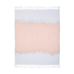 Orange/White Ombre Hand-Woven All-Natural Cotton Throw Blanket