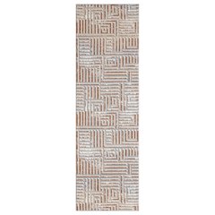 Beige/Rust Modern Geometric Performance Washable Indoor Area Rug