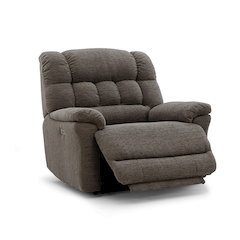 Brown Oversized Power Recliner Chair with Electric Recline, Wide Fabric Seat, USB Charging Port, Heavy-Duty Large Recliner