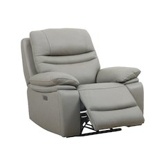 Leather Power Recliner Chair, Top Grain Upholstery, USB & USB-C, 360 lb Support