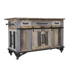 Loft Brown Multi-Color Kitchen Island, Two Tone Gray & Brown