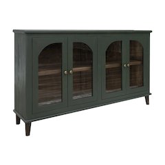 Genova 4 Glass Door Console, Forest Green
